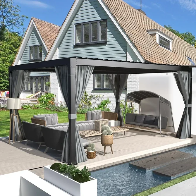 EROMMY 10x12 Louvered Pergola