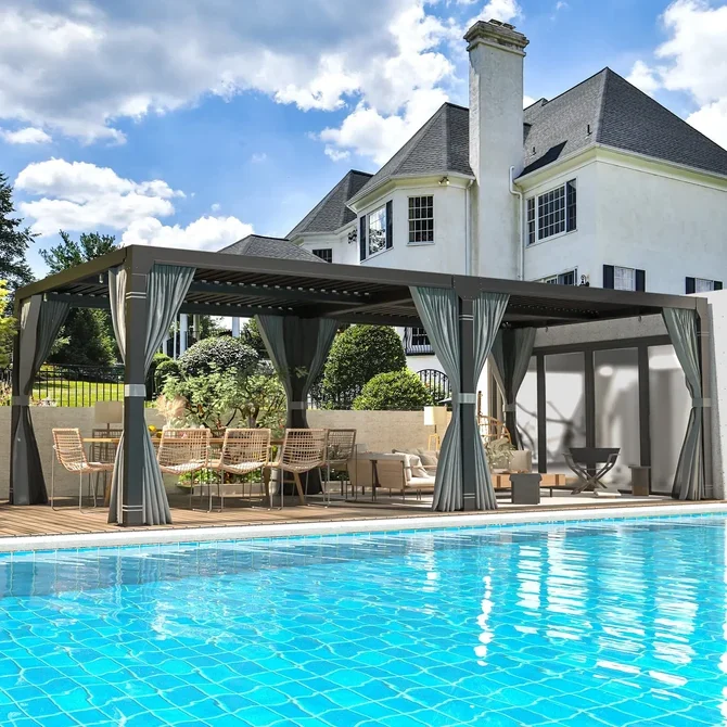 EROMMY 12x20 Louvered Pergola